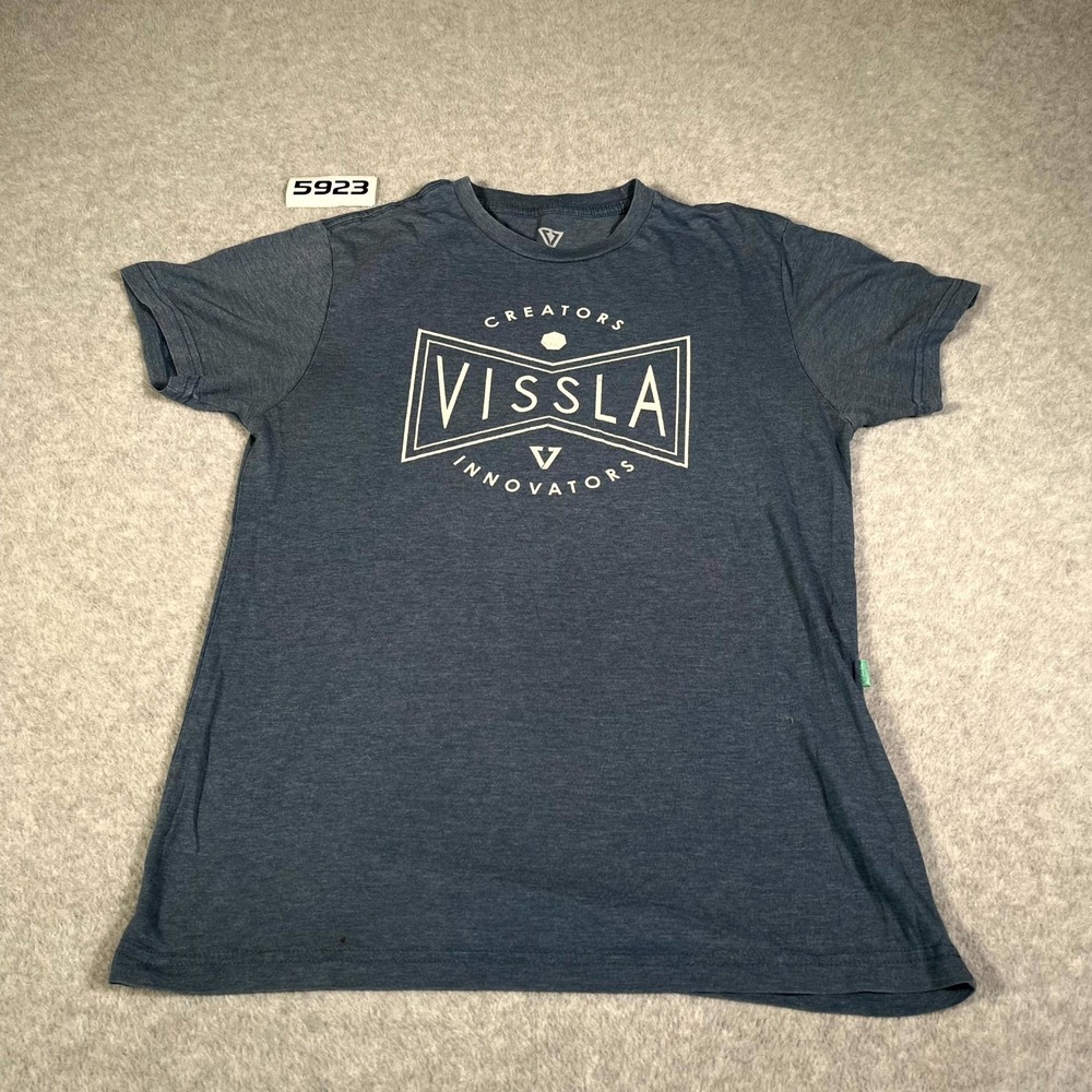 Vissla Everyday Heather T Shirt Mens Small Blue Graphic Creators Innovators